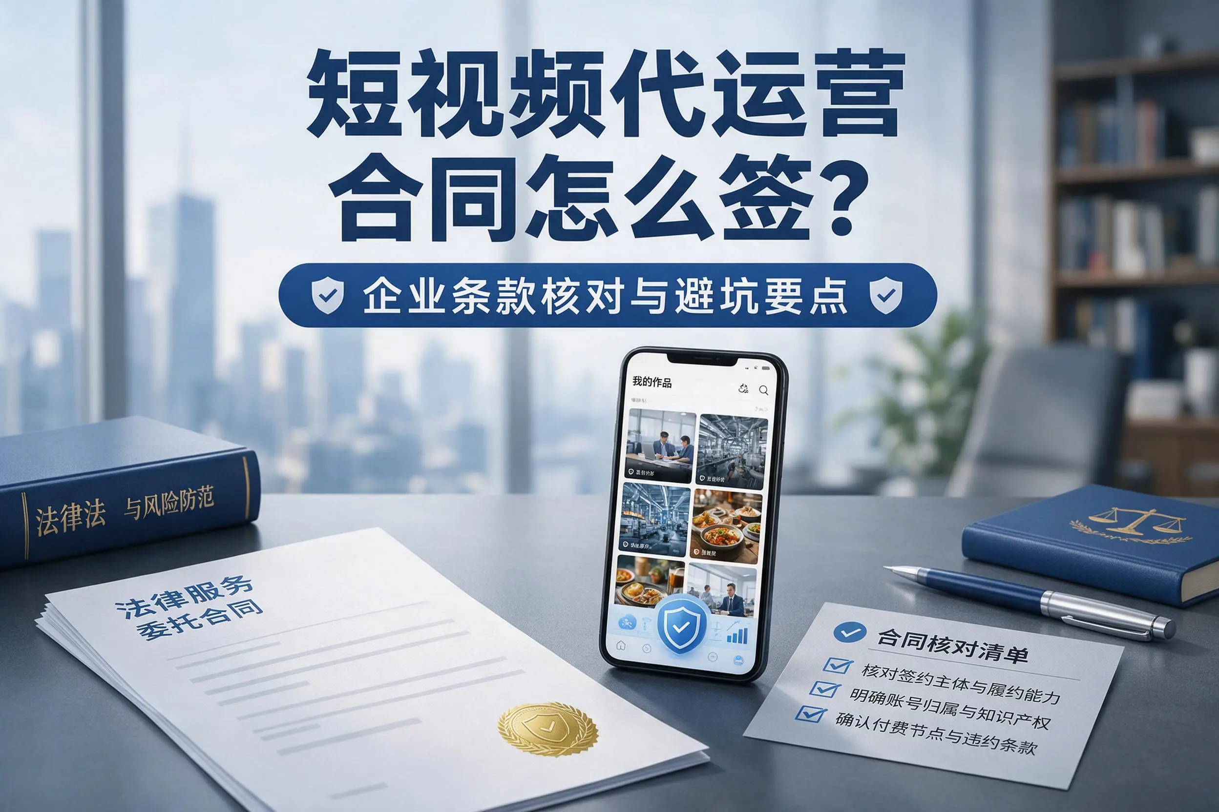 短视频代运营合同怎么签？保亭企业条款核对与避坑要点