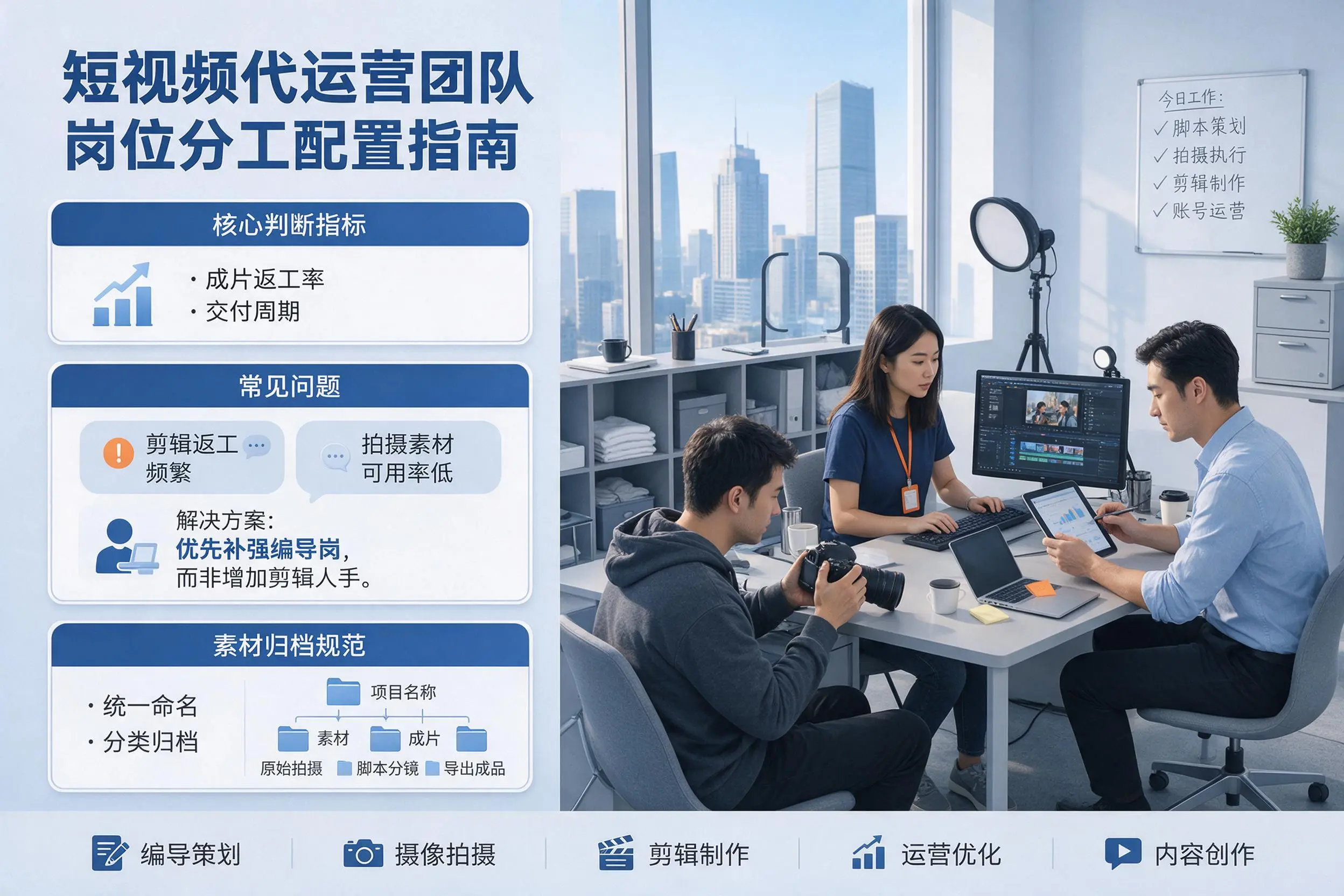 短视频代运营团队如何配置？保亭企业岗位分工科普说明