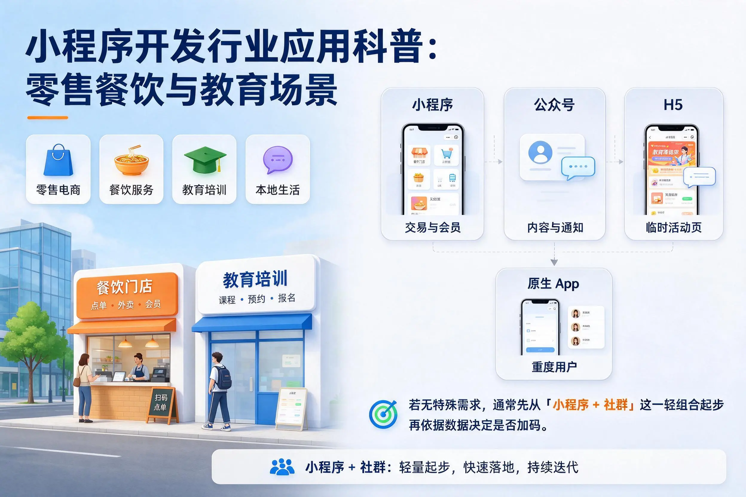 保亭小程序开发行业应用科普：零售餐饮与教育场景