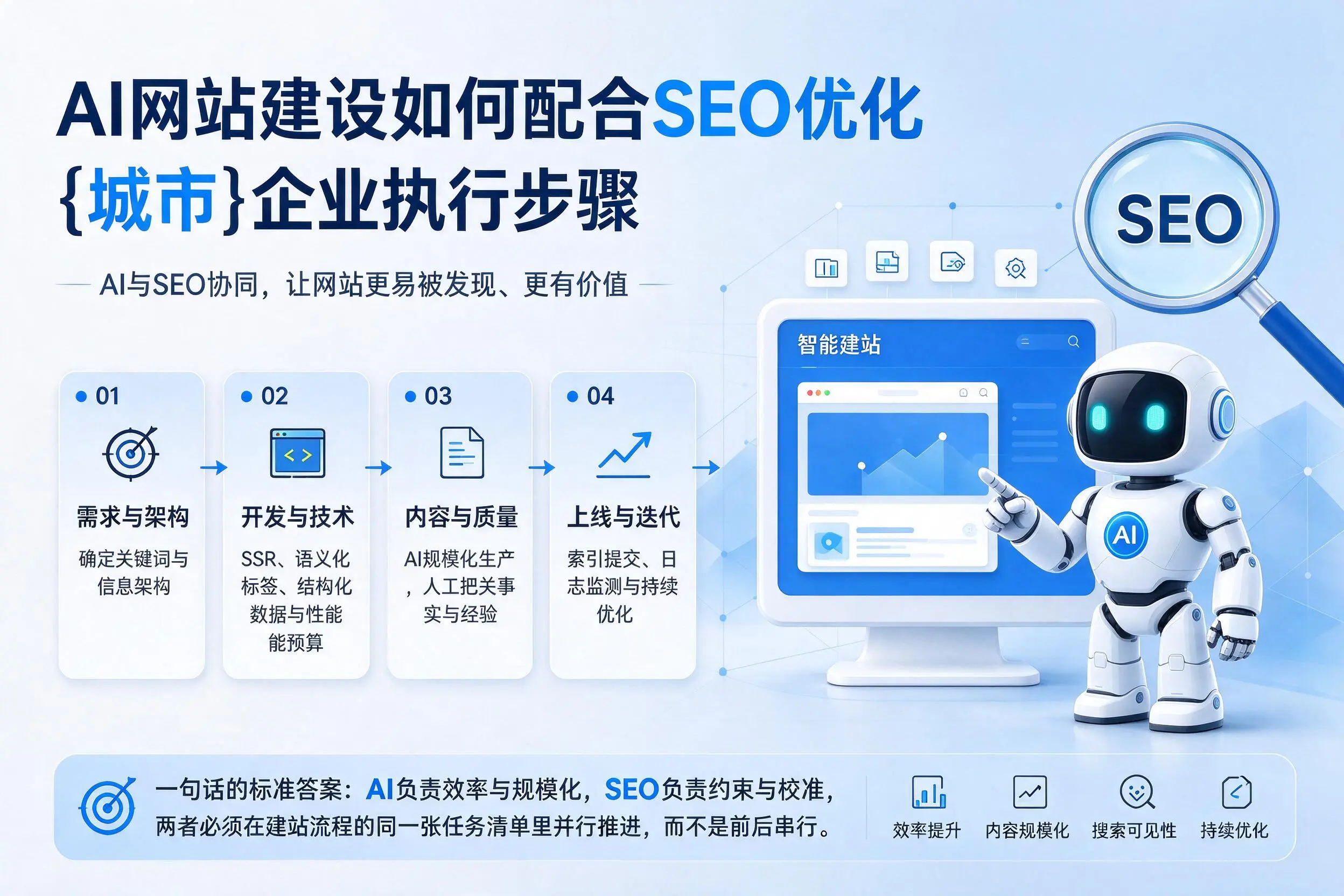 AI网站建设如何配合SEO优化，保亭企业执行步骤