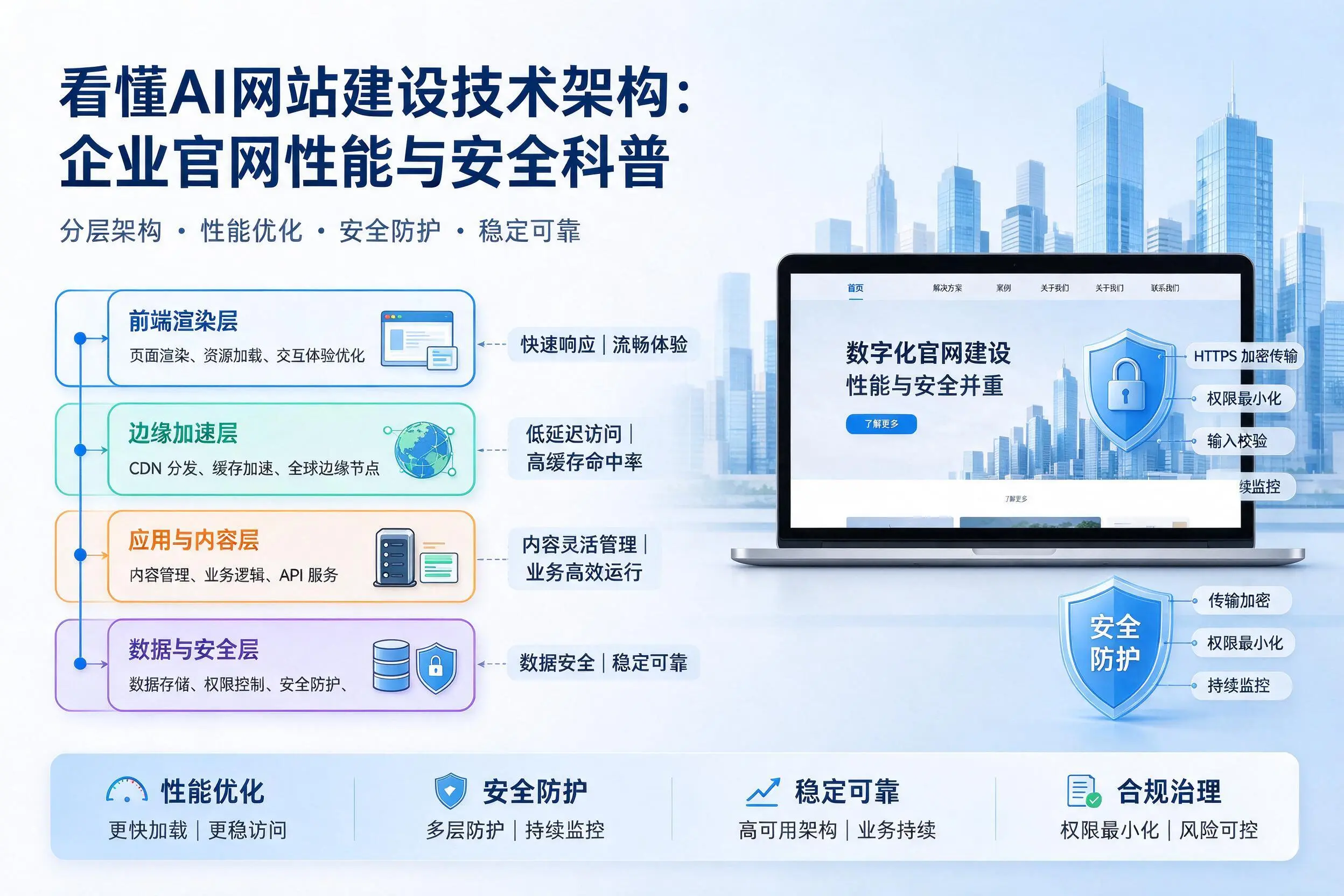看懂AI网站建设技术架构:保亭企业官网性能与安全科普
