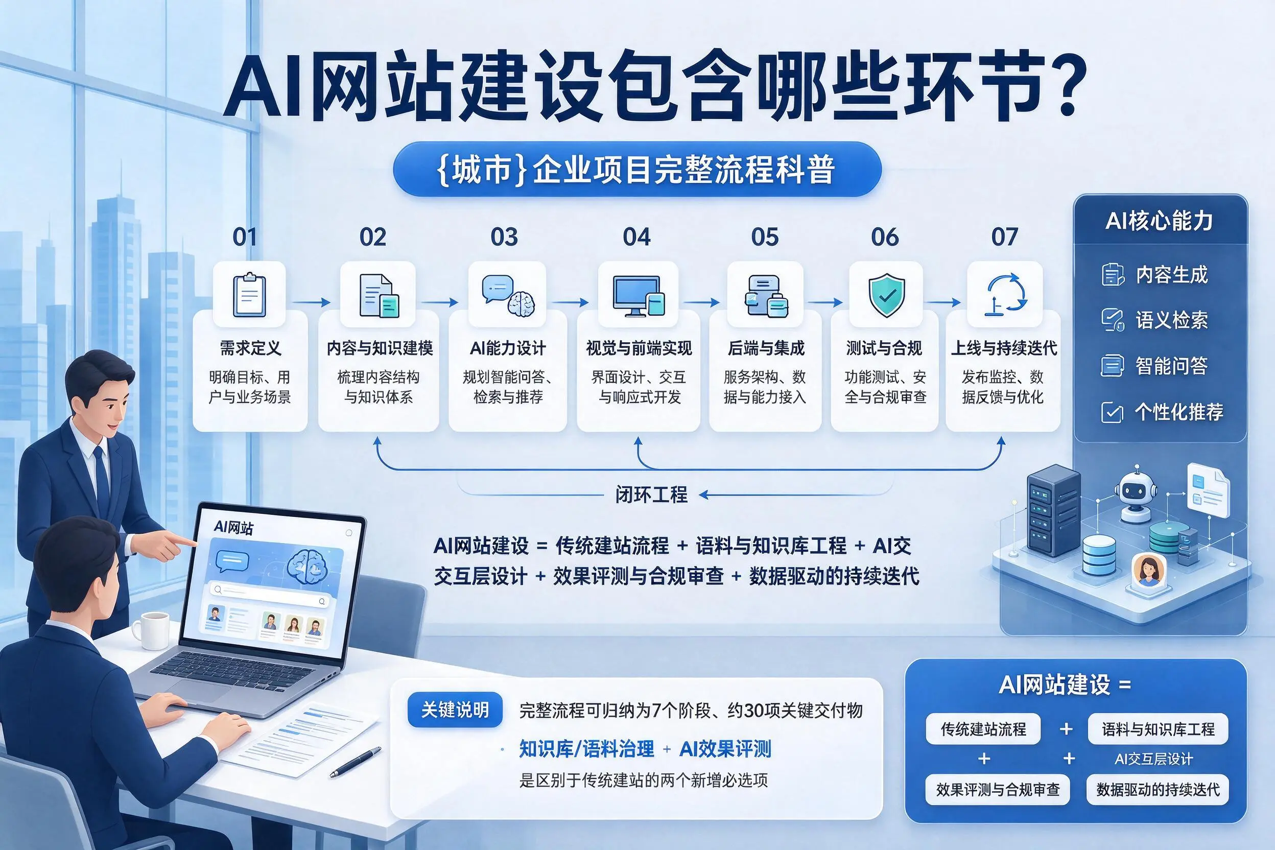 AI网站建设包含哪些环节?保亭企业项目完整流程科普