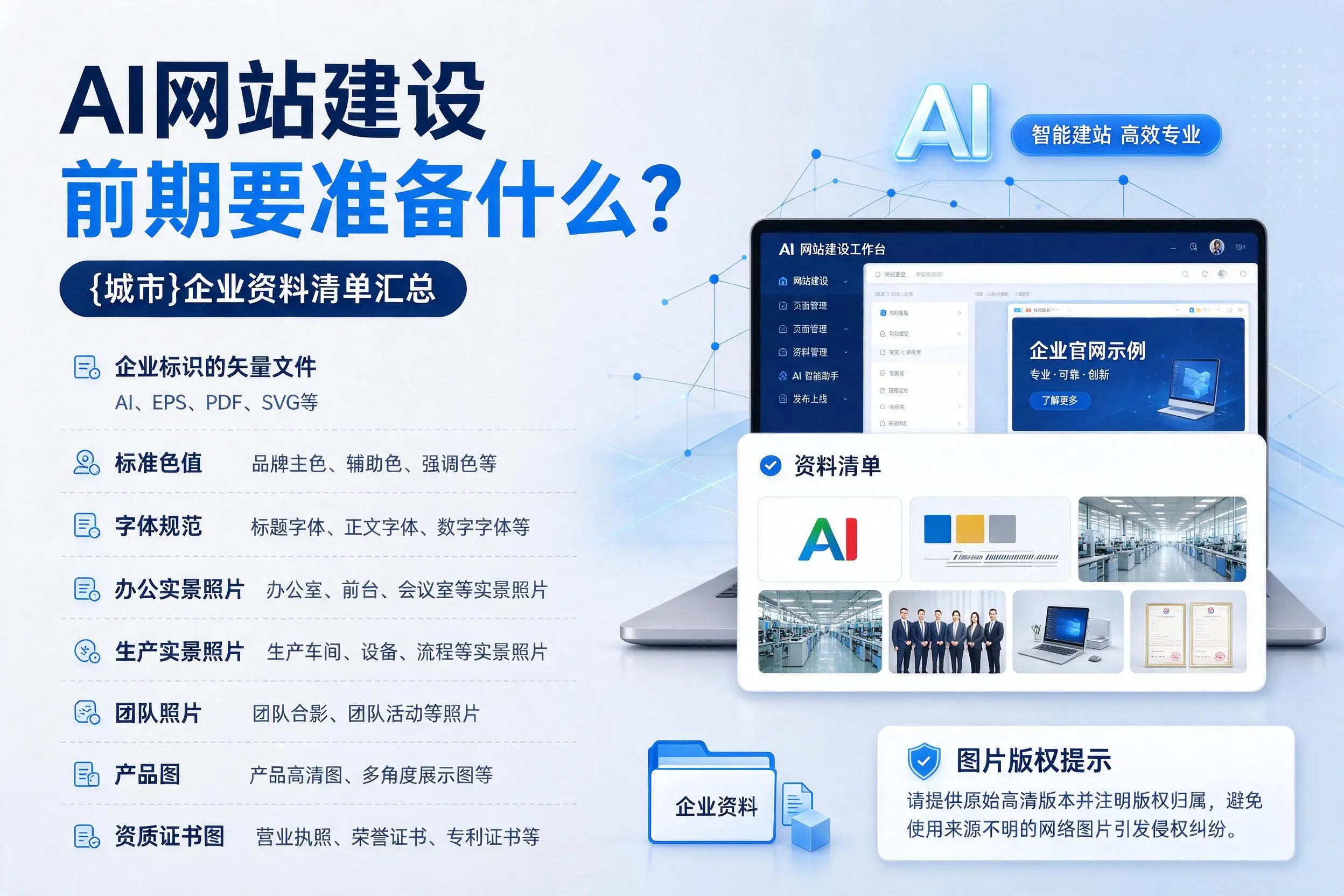 AI网站建设前期要准备什么?保亭企业资料清单汇总