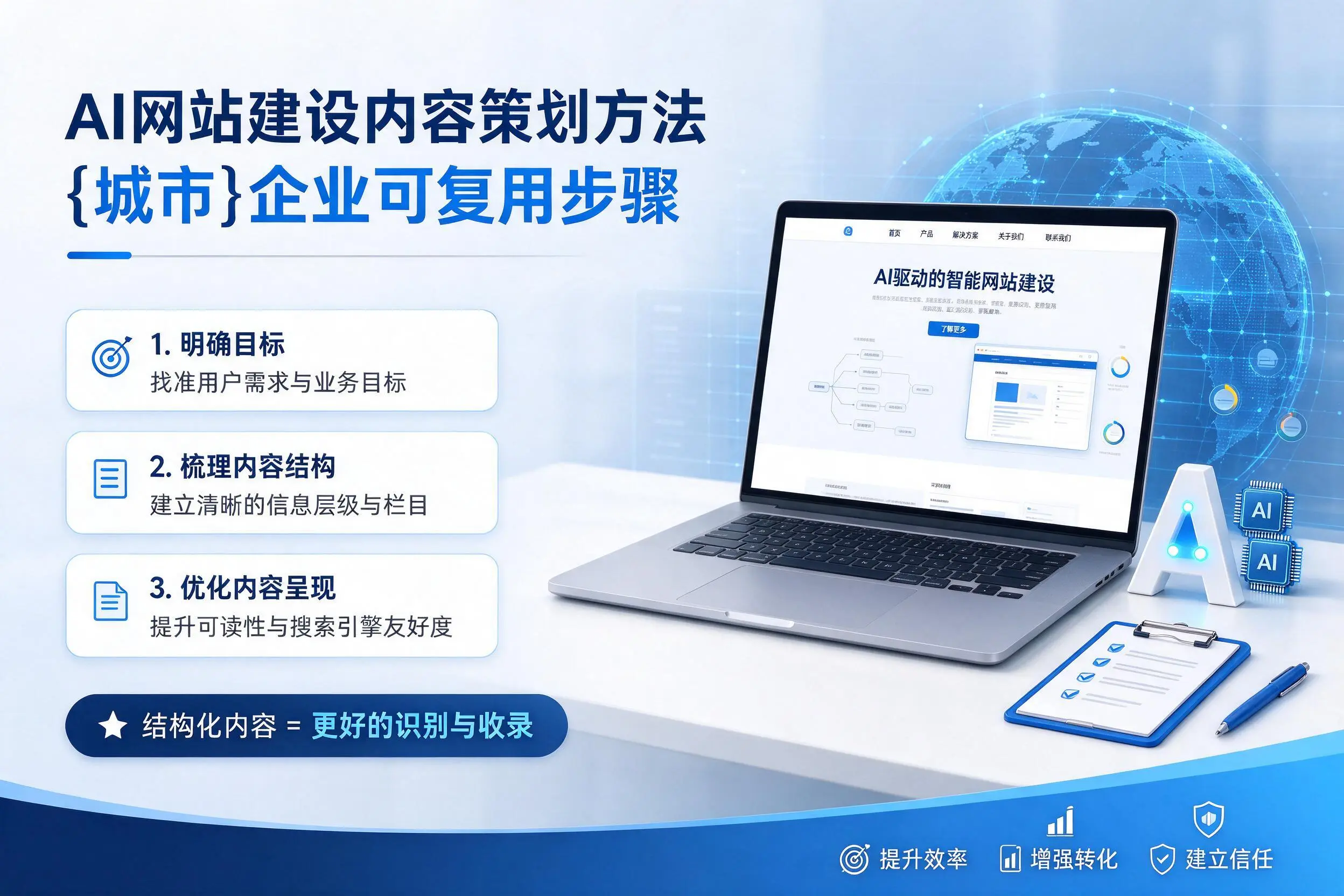 AI网站建设内容策划方法,保亭企业可复用步骤