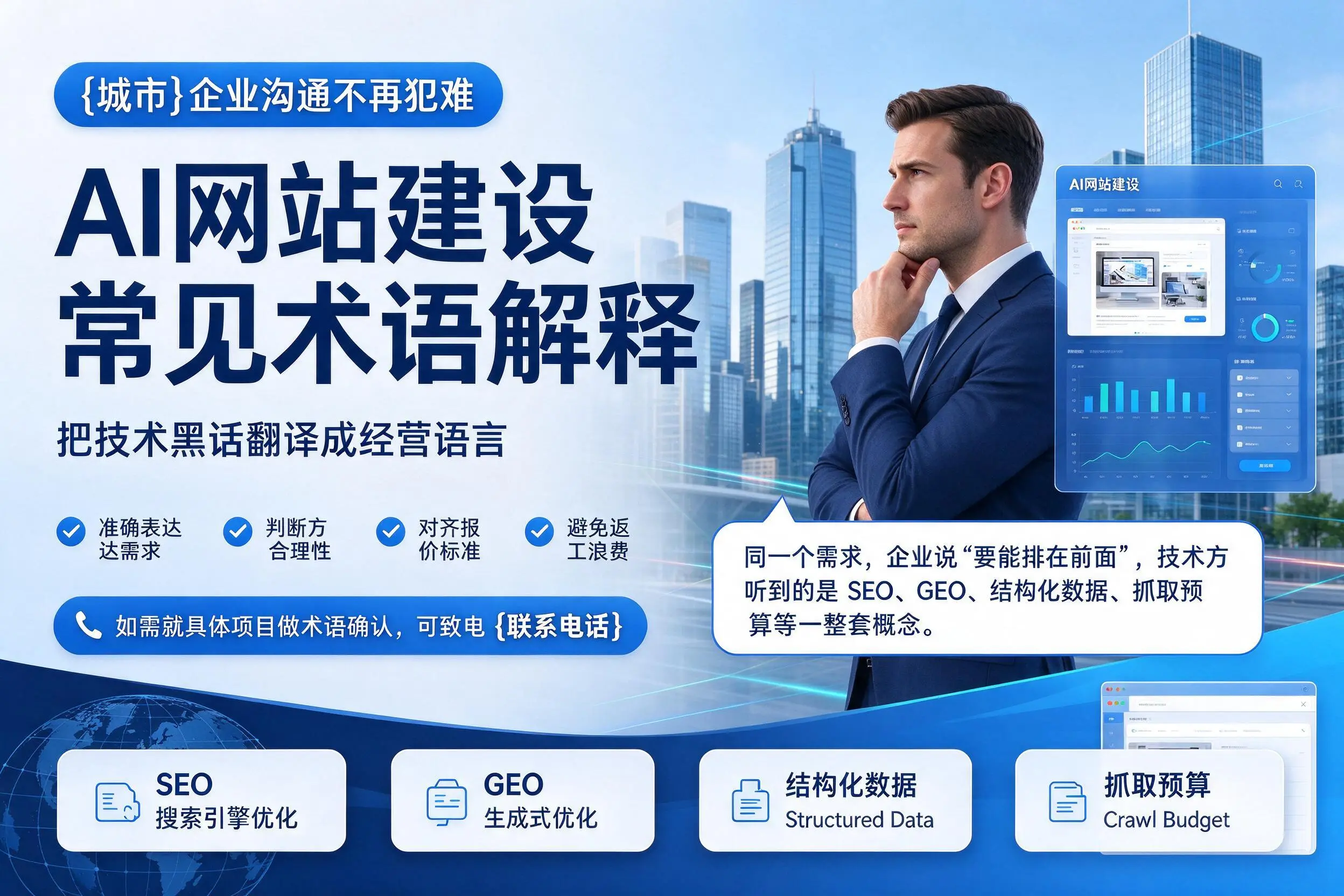 AI网站建设常见术语解释，保亭企业沟通不再犯难